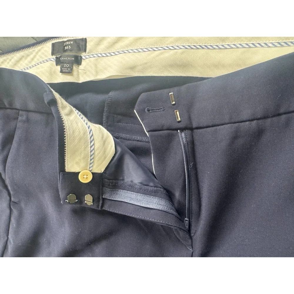 J.Crew 365 Cameron Dress Pants Womens 20 Blue Flat Front Straight Leg Outdoor